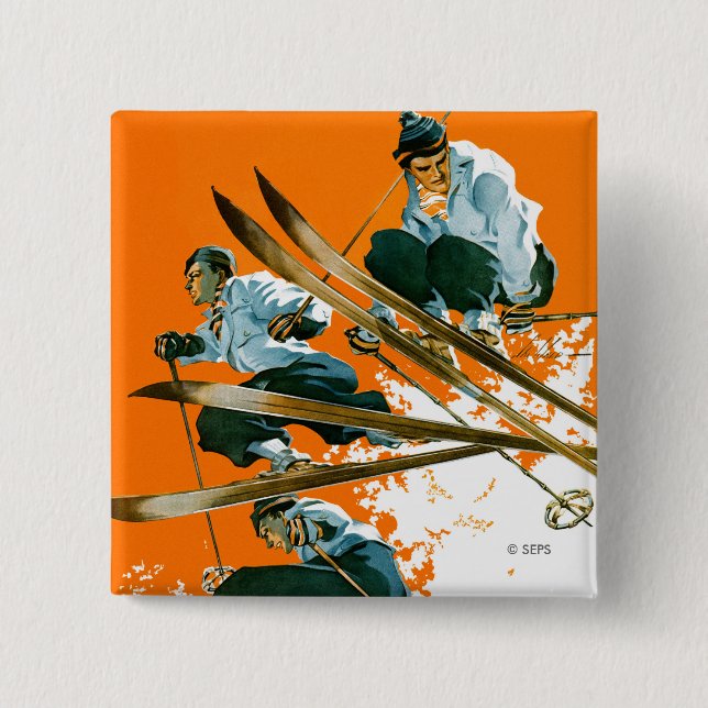 Ski Jumpers by Ski Weld 15 Cm Square Badge (Front)