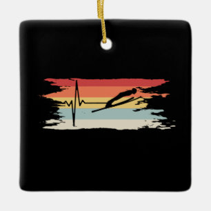 Ski Jumping Retro  Ceramic Ornament