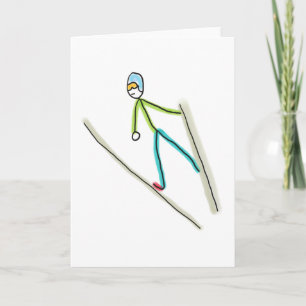 Ski Jumping Stickman Card