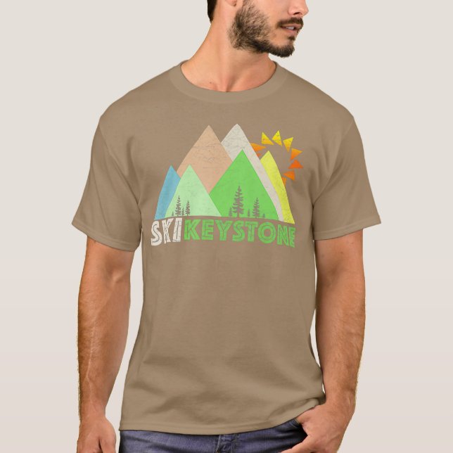 Ski Keystone Gift  Retro Vintage Keystone T-Shirt (Front)