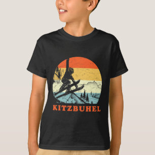 Ski Kitzbuhel, Austria Vintage Snow Skiing Vacatio T-Shirt