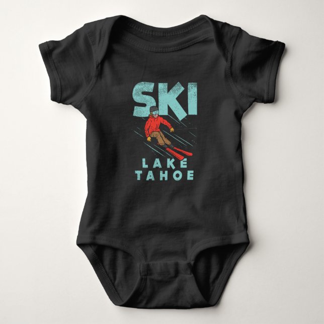 Ski Lake Tahoe Baby Bodysuit (Front)
