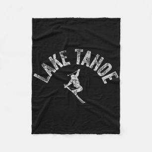 Ski Lake Tahoe Ca Alpine Ski Vintage Ski Tahoe Ca Fleece Blanket