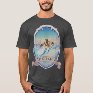 Ski Lake Tahoe, California Vintage Retro Snow Skin T-Shirt