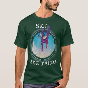 Ski Lake Tahoe, California Vintage Retro Snow Skin T-Shirt
