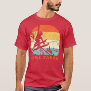 Ski Lake Tahoe, California Vintage Retro Snow Skin T-Shirt