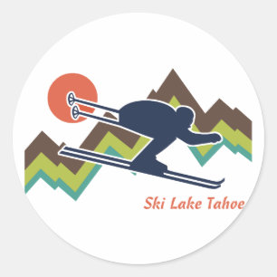 Ski Lake Tahoe Classic Round Sticker