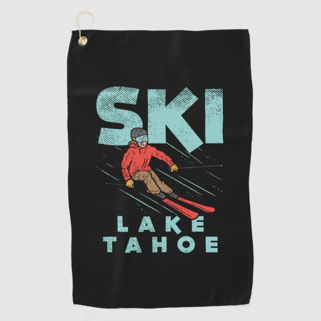 Ski Lake Tahoe  Golf Towel (Front)