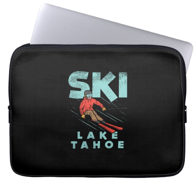 Ski Lake Tahoe Laptop Sleeve (Front)