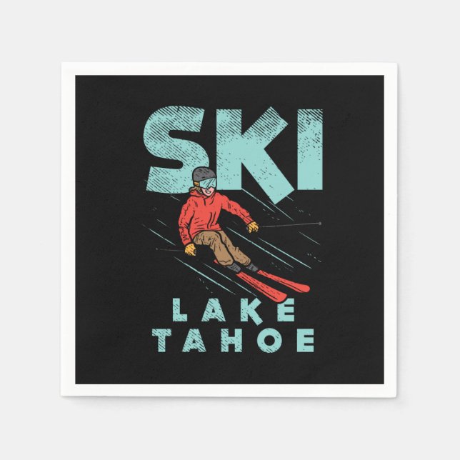 Ski Lake Tahoe  Napkin (Front)