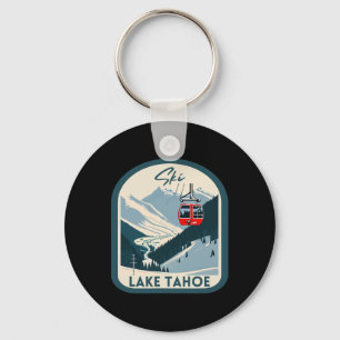 Ski Lake Tahoe Retro Vintage Style Lake Tahoe Skii Key Ring