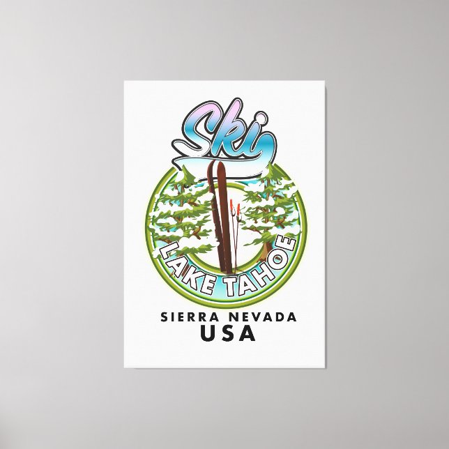 Ski Lake Tahoe Sierra Nevada USA Canvas Print (Front)