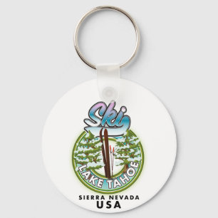 Ski Lake Tahoe Sierra Nevada USA Key Ring