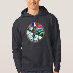 Ski Les Arcs, France, Man Skier Hoodie