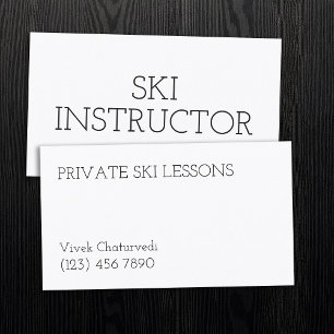 Ski Lessons Professional Instructor Simple Business Card