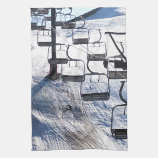 Ski Lift ~ designed by Sharon Dawn Tea Towel