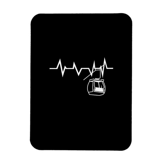Ski Lift Heartbeat Skier Magnet (Vertical)