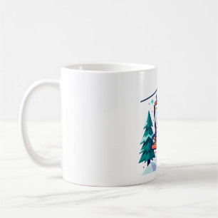 Ski Lift Hot Cocoa Winter Art Coffee Mug
