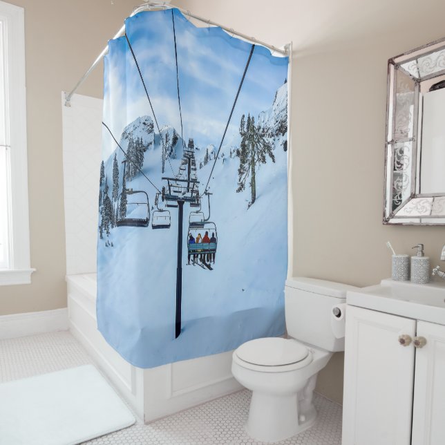 Ski Lift Shower Curtain (In Situ)