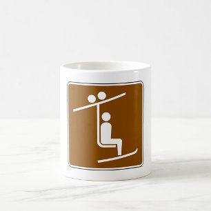 Ski Lift Symbol Rustic Winter Sports Icon Coffee Mug