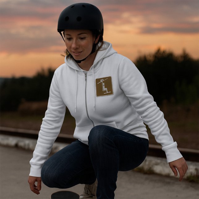 Ski Lift Symbol Rustic Winter Sports Icon Hoodie (Creator Uploaded)