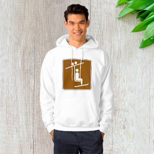 Ski Lift Symbol Rustic Winter Sports Icon Hoodie