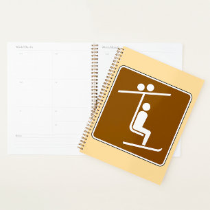 Ski Lift Symbol Rustic Winter Sports Icon Planner