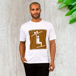 Ski Lift Symbol Rustic Winter Sports Icon T-Shirt