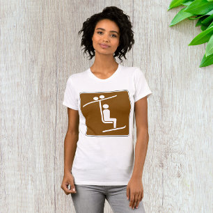 Ski Lift Symbol Rustic Winter Sports Icon T-Shirt