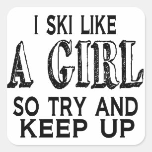 Ski LIke a Girl Square Sticker