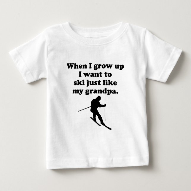 Ski Like My Grandpa Baby T-Shirt (Front)