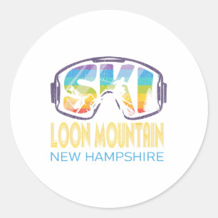 Ski Loon Mountain New Hampshire Skiing Vacation Classic Round Sticker