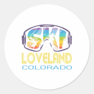 Ski Loveland Colorado Skiing Vacation  Classic Round Sticker