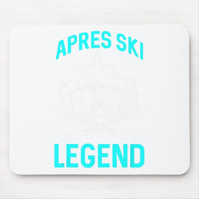 Ski Lover Funny Skier Apres Ski Legend Winter Skii Mouse Pad (Front)