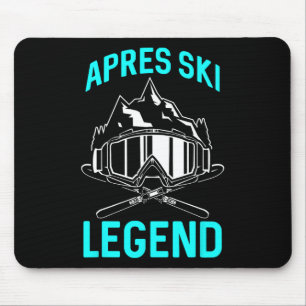 Ski Lover Funny Skier Apres Ski Legend Winter Skii Mouse Pad