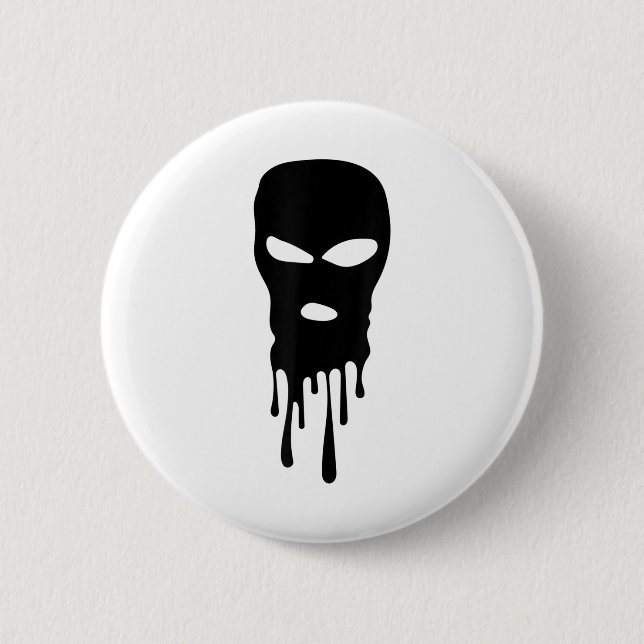 Ski Mask Balaclava Bandit Mask Robber Mask Hip Hop 6 Cm Round Badge (Front)