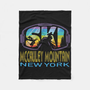 Ski Mccauley Mountain New York Skiing Vacation Fleece Blanket