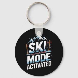 Ski Mode Activated Skiing Winter Mountain Trip  Key Ring