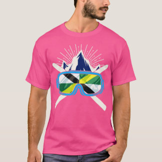 Ski Monterey California Flag Skiing Skier Winter S T-Shirt