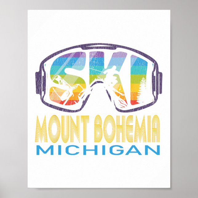 Ski Mount Bohemia Michigan Skiing Vacation  Poster (Front)