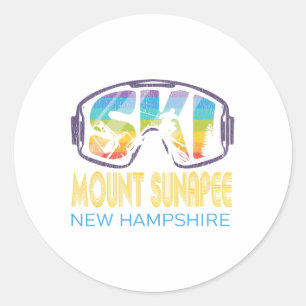 Ski Mount Sunapee New Hampshire Skiing Vacation Classic Round Sticker