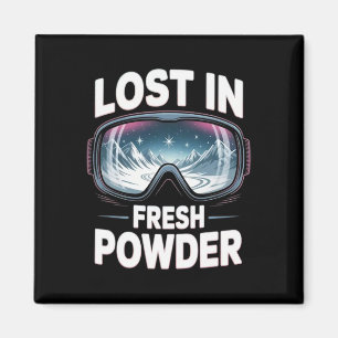 Ski Mountain For Men And Women. Powder Skiing _10 Magnet