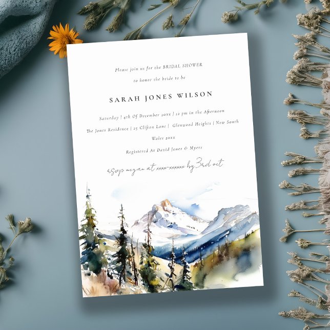 Ski Mountain Telluride Colorado Bridal Shower Invitation (Creator Uploaded)