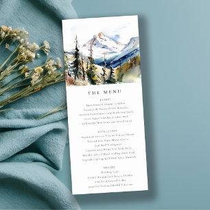 Ski Mountain Telluride Colorado Wedding Menu Card