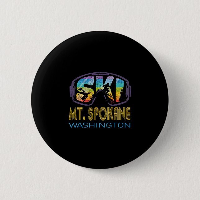 Ski Mt Spokane Washington Skiing Vacation  6 Cm Round Badge (Front)
