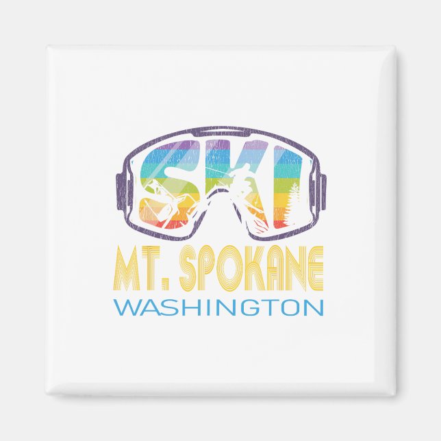 Ski Mt Spokane Washington Skiing Vacation  Magnet (Front)
