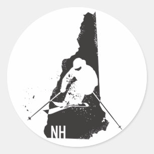 Ski New Hampshire Classic Round Sticker