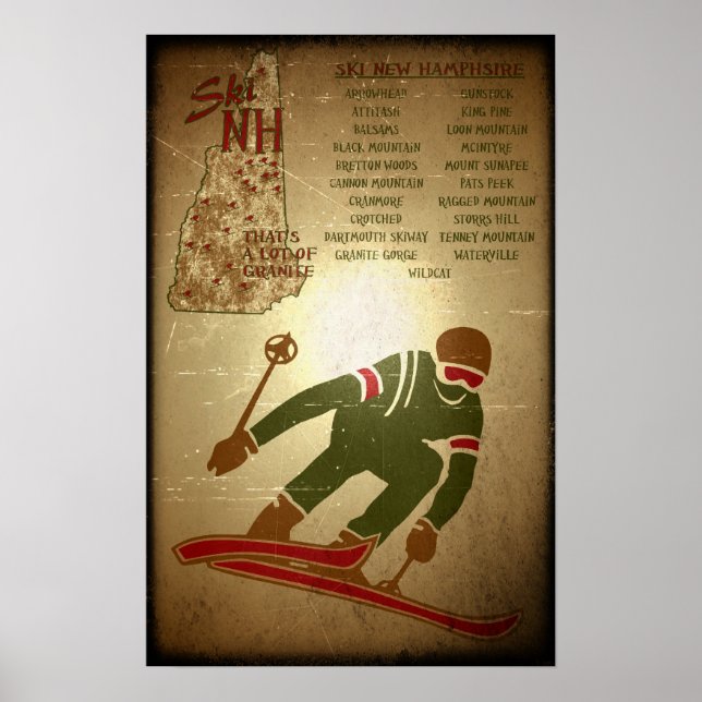 Ski NH Vintage-look Ski Poster (Front)
