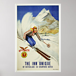 Ski Notchland Crawford Vintage Travel Poster