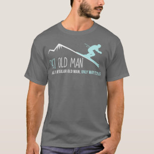 Ski Old Man  Funny Cute Winter Skiing Gift T-Shirt